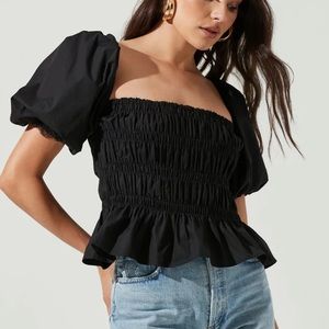 ASTR The Label Savina Bubble Sleeve Top